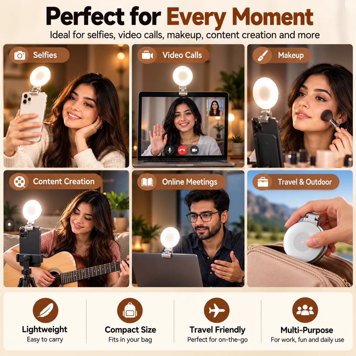 Take brighter selfies, even at night