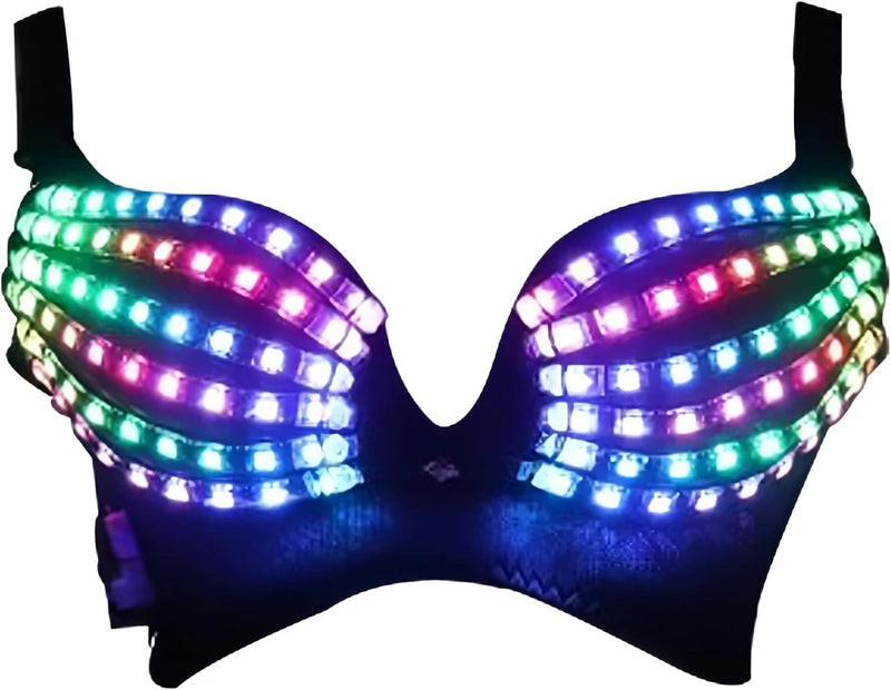 LED Glowing Rave Bra