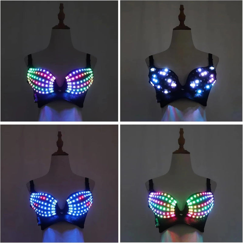 LED Glowing Rave Bra