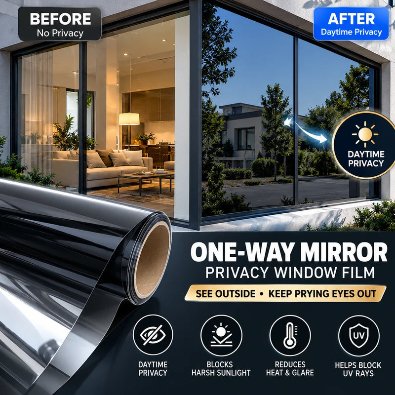 Black One-Way Mirror Privacy Window Film