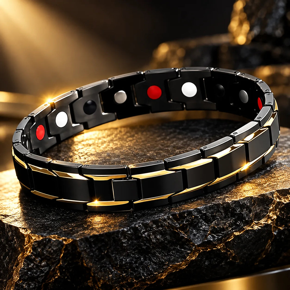 Via Mazzini Black Strand Bracelet For Men
