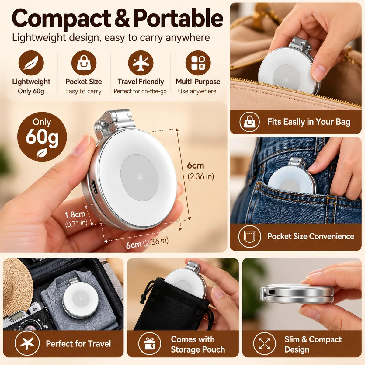 Led Mag-safe Selfie Light - Magnetic LED Light for Better Night Selfies