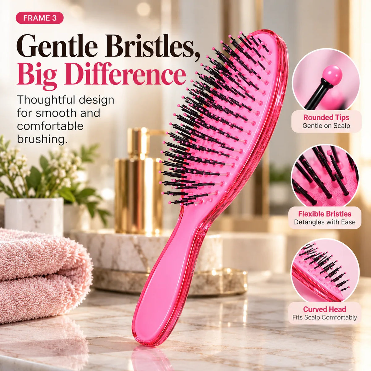 Portable scalp massage brush