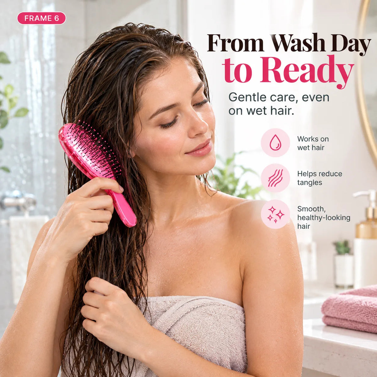 Portable scalp massage brush