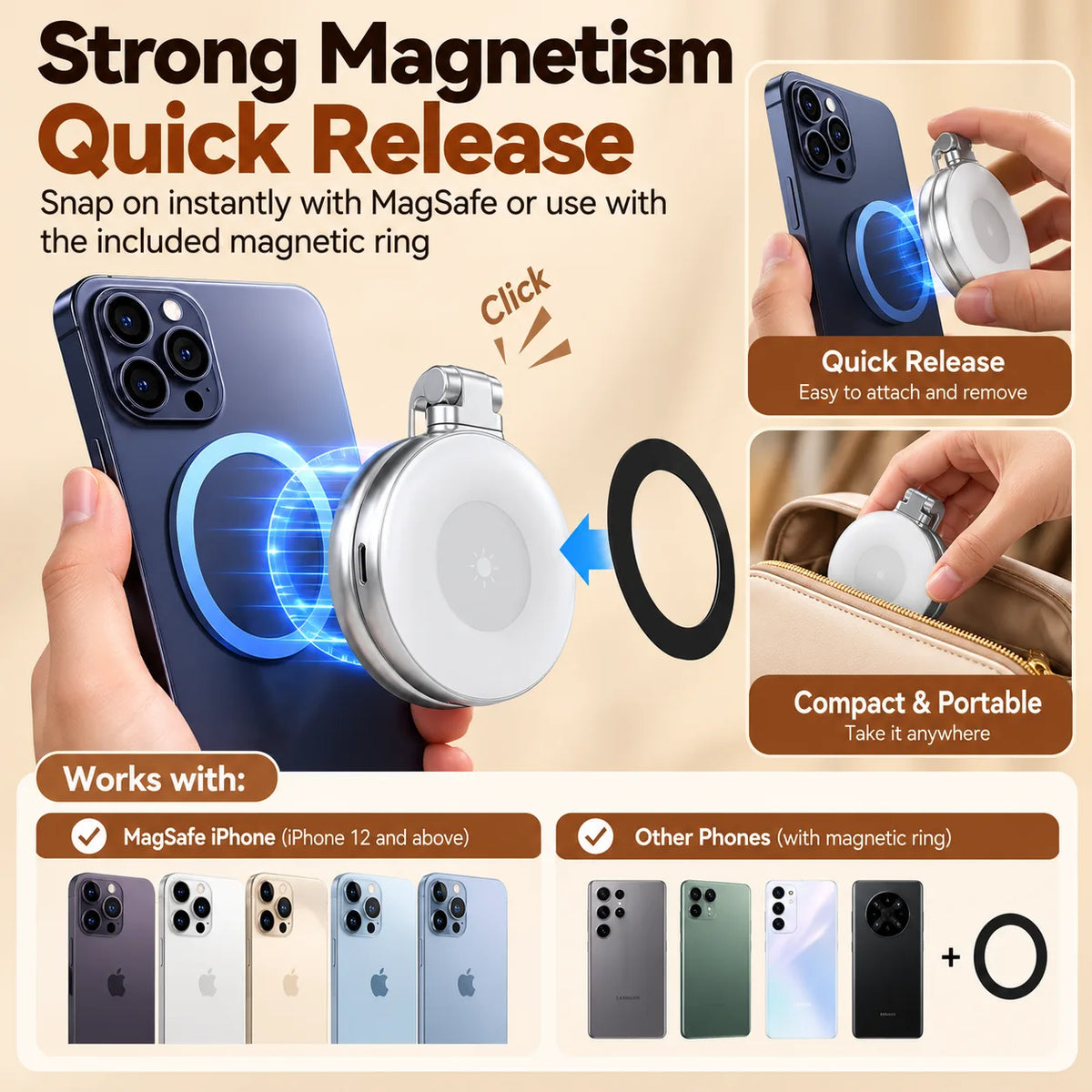 Led Mag-safe Selfie Light - Magnetic LED Light for Better Night Selfies