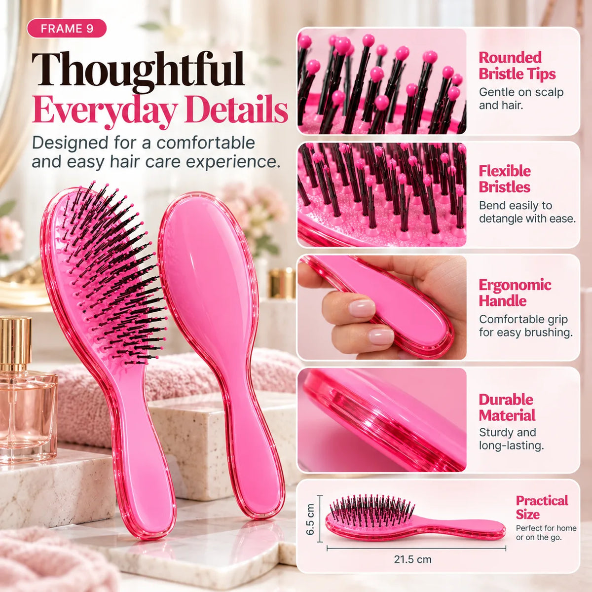 Portable scalp massage brush